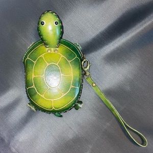 Vintage Turtle Leather Coin Purse